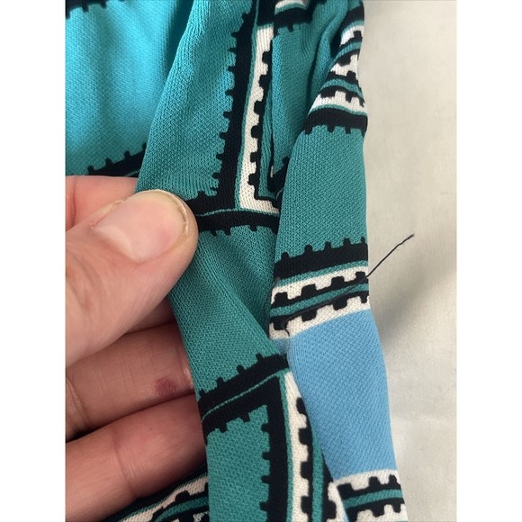 Nicole Miller Womens Dress Size Small Green Shift Mini Long Sleeve Retro Flaw - Picture 6 of 16